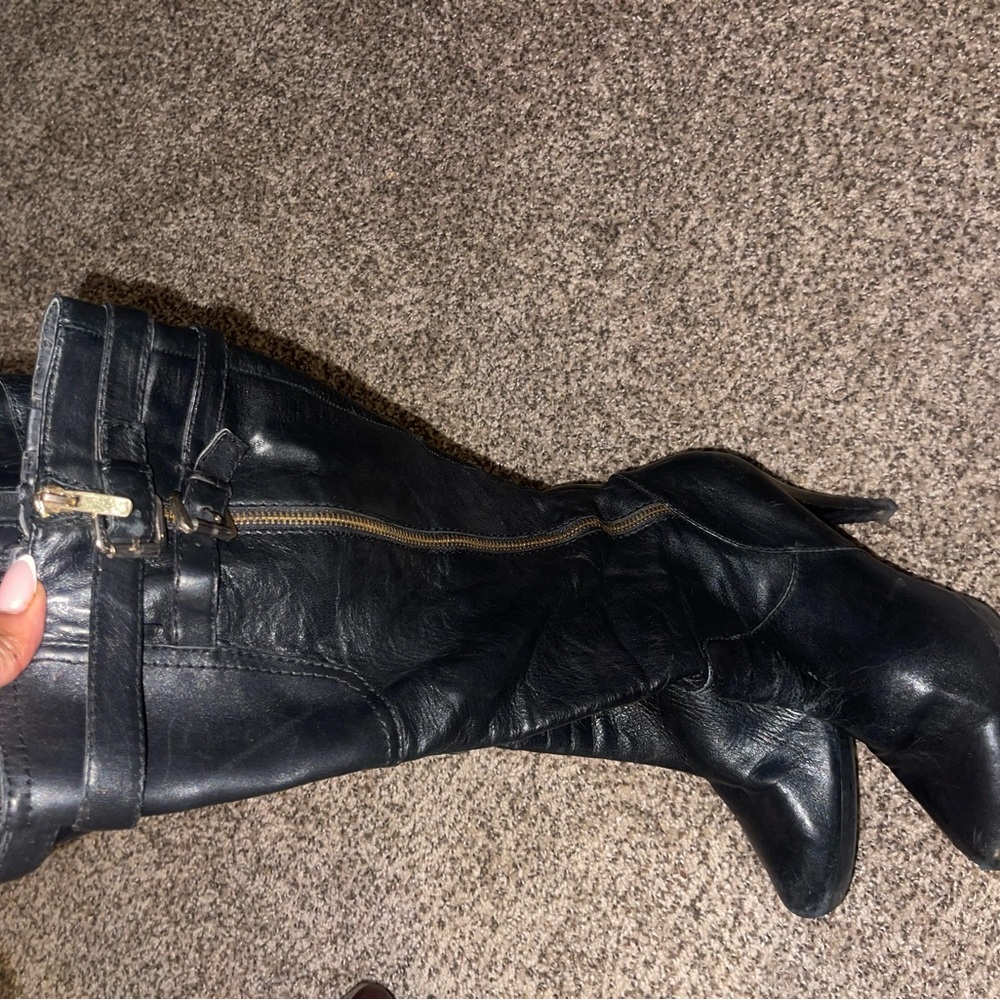 Women’s tall 3:5 heel Nine West black boots - Picture 7 of 14